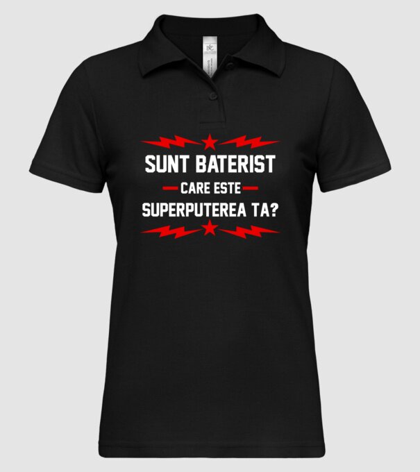Sunt baterist, care este superputerea ta? model negru pe tricou
