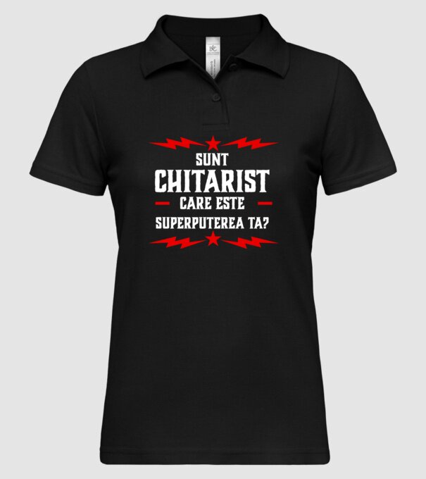 sunt chitarist, care este superputerea ta? model negru pe tricou