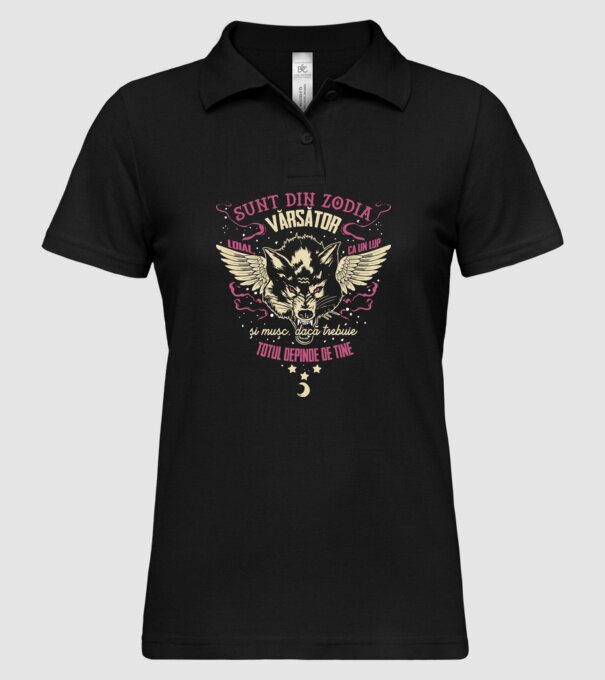 Vărsător model negru pe tricou