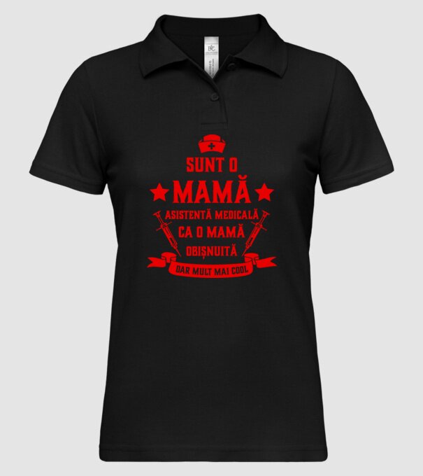 sunt o mamă asistentă medicală, ca o mamă obișnuită, dar mult mai cool model negru pe tricou