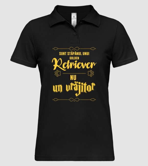 sunt stăpânul unui golden retviever, nu un vrăjitor model negru pe tricou