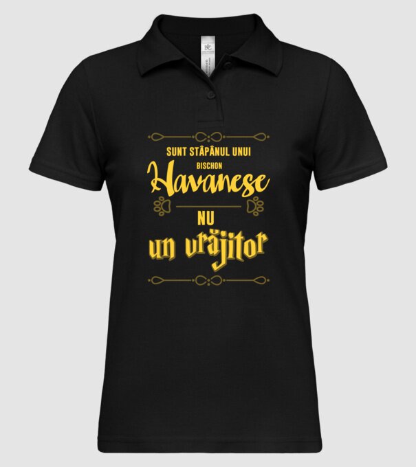 sunt stăpânul unui havanese, nu un vrăjitor model negru pe tricou