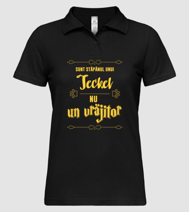sunt stăpânul unui teckel, nu un vrăjitor model negru pe tricou
