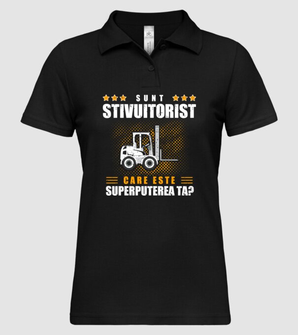Sunt stivuitorist, care este superputerea ta model negru pe tricou