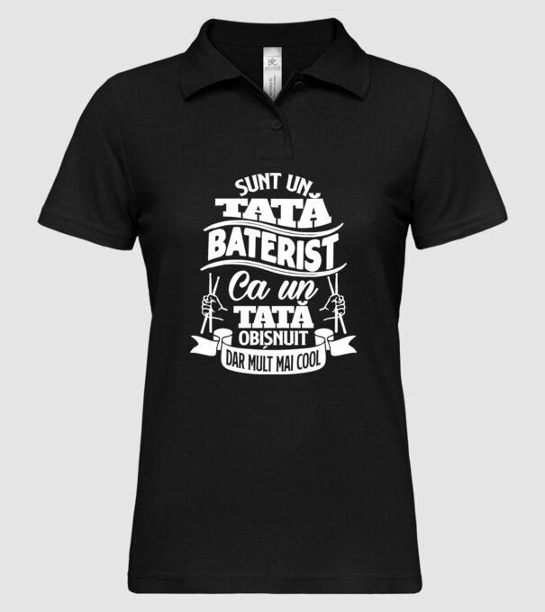 Sunt un tată baterist, ca un tată obișnuit, dar mult mai cool model negru pe tricou