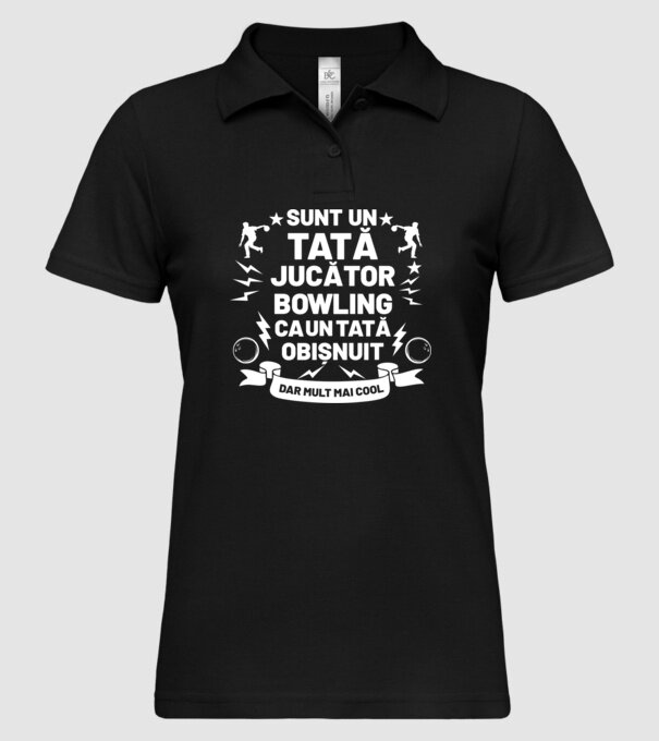 sunt un tată jucător bowling, ca un tată obișnuit, dar mult mai cool model negru pe tricou