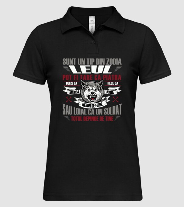 Sunt un tip din zodia Leul model negru pe tricou