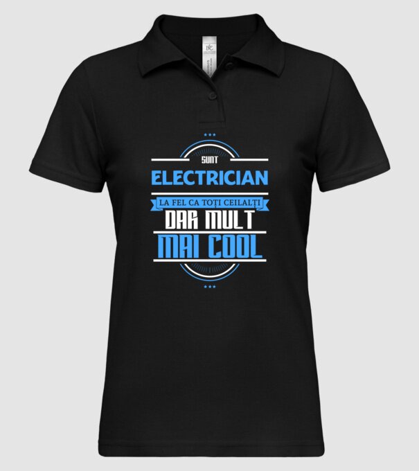 sunt electrician, la fel ca toți ceilalți, dar mult mai cool model negru pe tricou