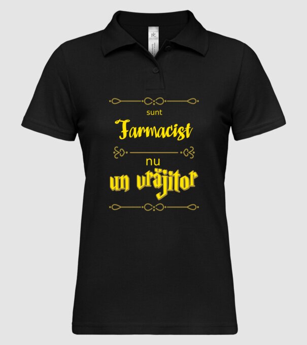 Sunt farmacist, nu un vrăjitor model negru pe tricou