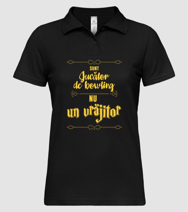 Sunt jucător de bowling, nu un magician model negru pe tricou