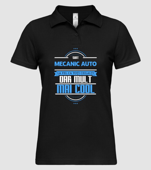 Sunt mecanic auto, la fel ca toți ceilalți, dar mult mai cool model negru pe tricou
