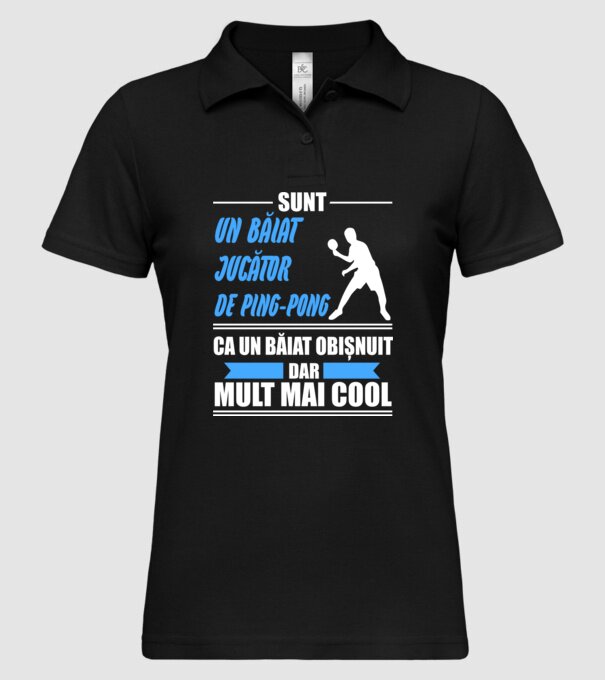 sunt un băiat jucător ping-pong, ca un băiat obișnuit, dar mult mai cool model negru pe tricou