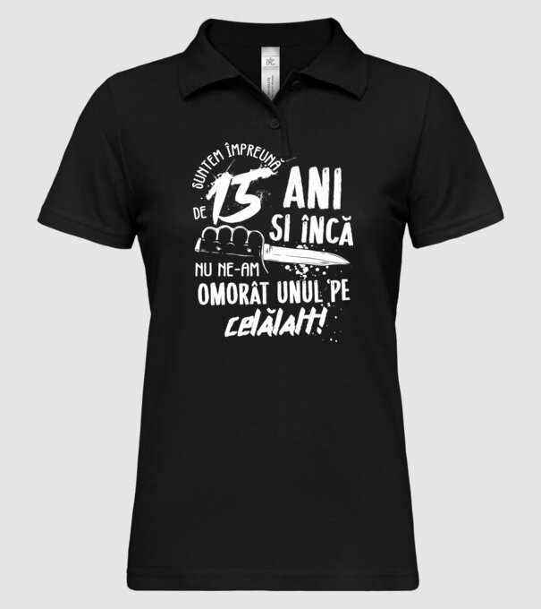 Suntem împreună de 15 ani model negru pe tricou