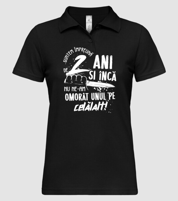 Suntem împreună de 2 ani model negru pe tricou