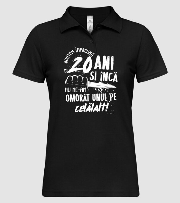 Suntem împreună de 20 ani model negru pe tricou
