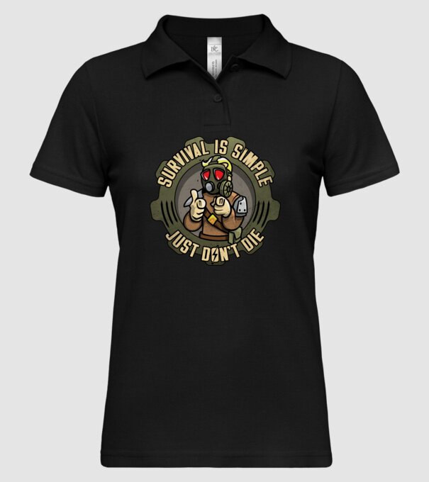 Survival model negru pe tricou
