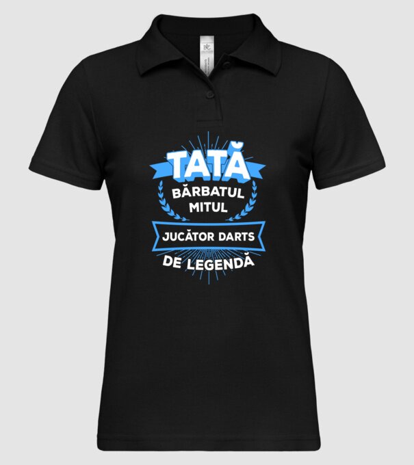 tată, bărbatul, mitul, jucător darts de legendă model negru pe tricou