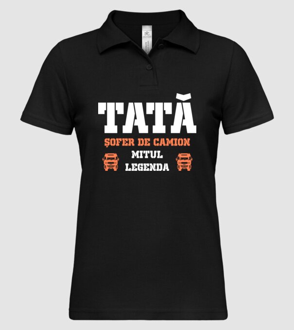 tată, șofer de camion, mitul, legenda model negru pe tricou