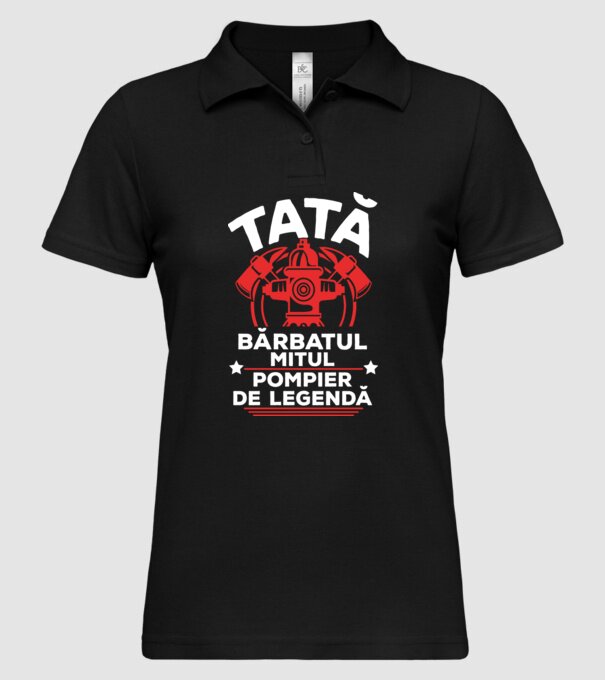 TATĂ - bărbatul, mitul, Pompier de legendă model negru pe tricou