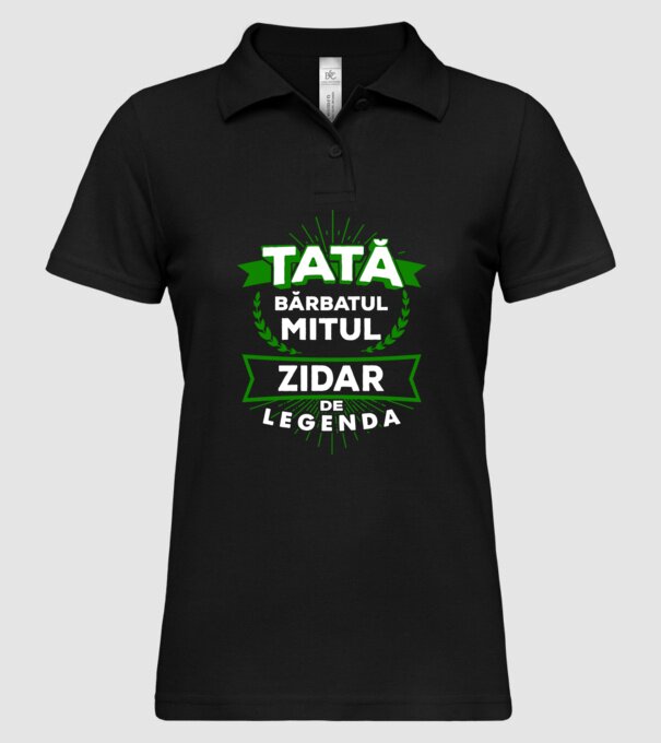 Tată - bărbatul, mitul, zidar de legendă model negru pe tricou