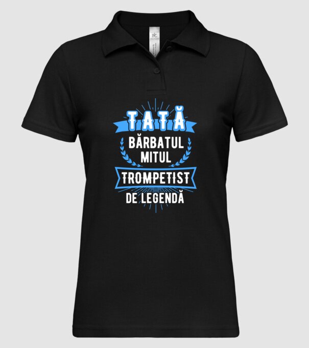 tată, bărbatul, mitul, trompetist de legendă model negru pe tricou
