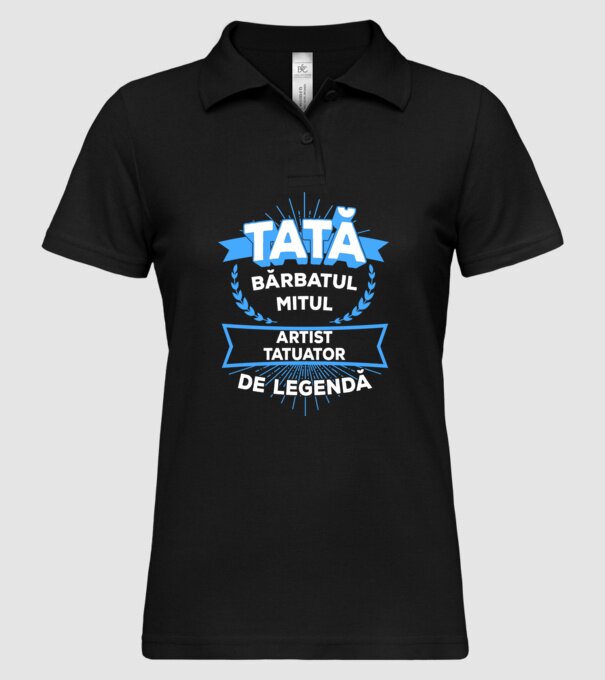 TATĂ - bărbatul, mitul, artist tatuator de legendă model negru pe tricou