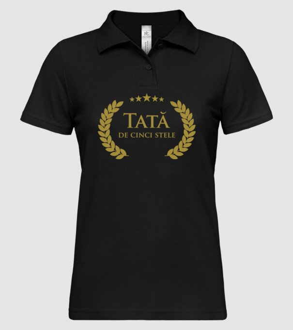 Tată de cinci stele model negru pe tricou