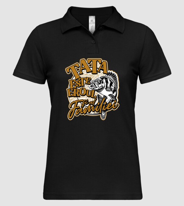Tata este eroul apelor și al familiei model negru pe tricou