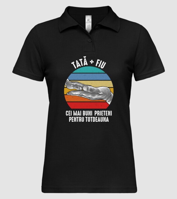 Tată - fiu - Cei mai buni prieteni pentru totdeauna model negru pe tricou