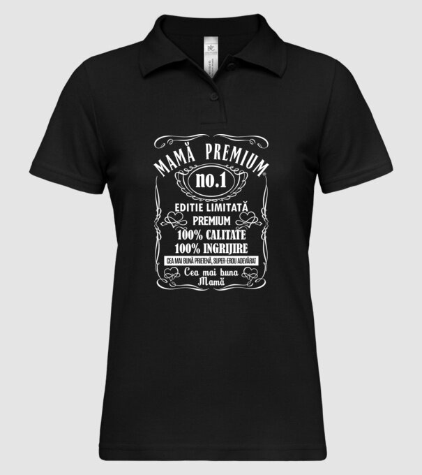 Mamă Premium - ediție limitată premium model negru pe tricou