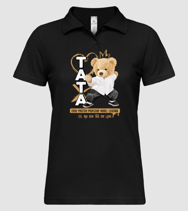 Tati Teddy model negru pe tricou