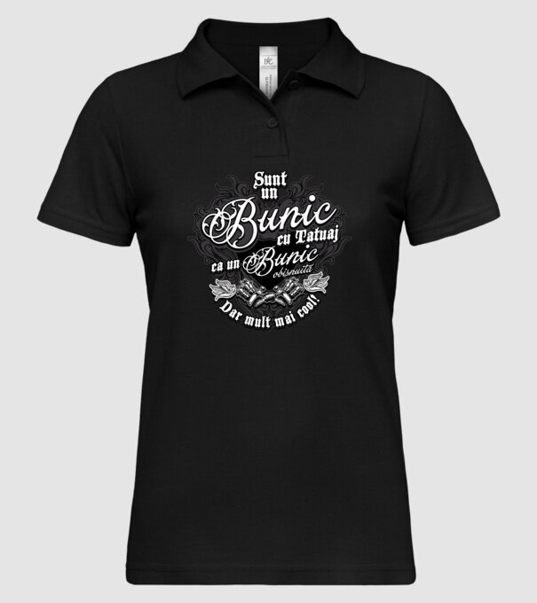 Sunt un bunic cu tatuaj, ca un bunic obișnuit, dar mult mai cool! model negru pe tricou