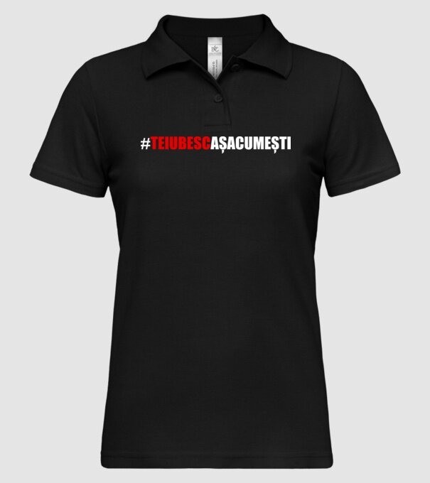 Te iubesc așa cum ești model negru pe tricou