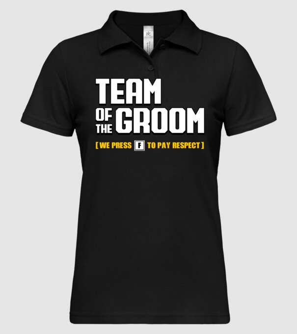 Team of the Groom model negru pe tricou
