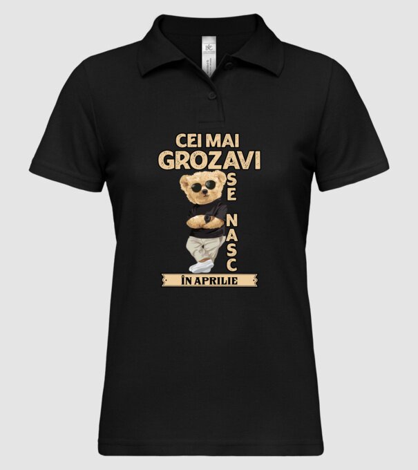 Teddy cel cool Aprilie model negru pe tricou