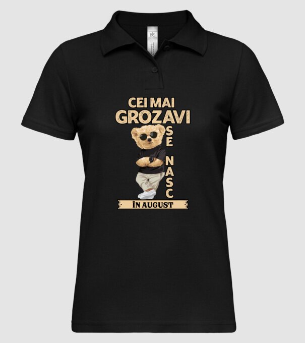 Teddy cel cool August model negru pe tricou