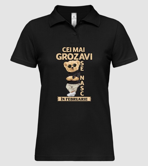 Teddy cel cool februarie model negru pe tricou