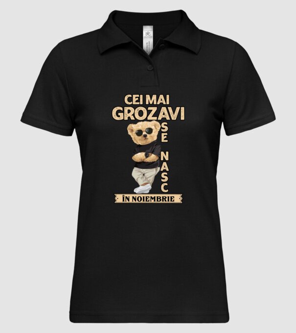 Teddy cel cool noiembrie model negru pe tricou