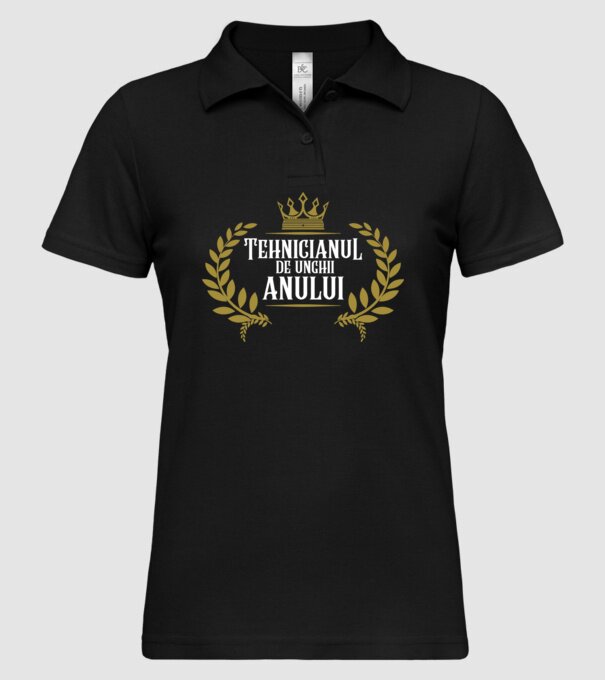 Tehnicianul de unghii al anului model negru pe tricou