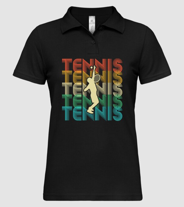 Tennis retro model negru pe tricou