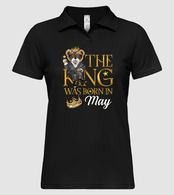 The king was born int MAY model negru pe tricou