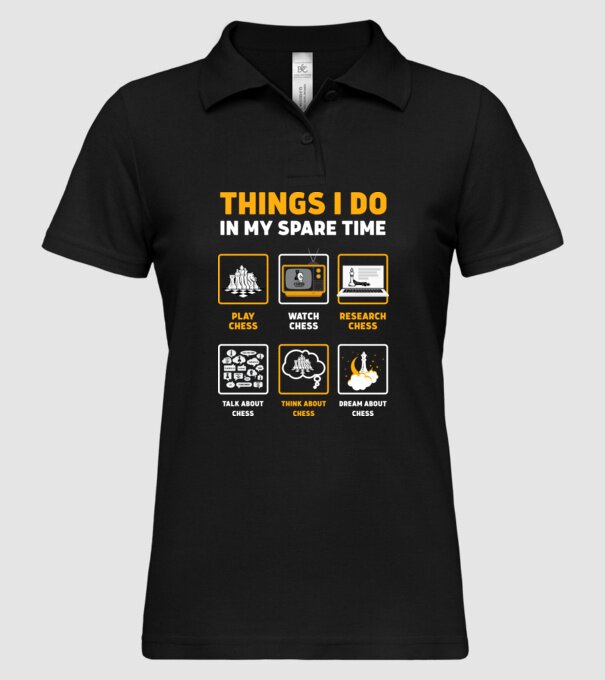 Things I do in my spare time model negru pe tricou