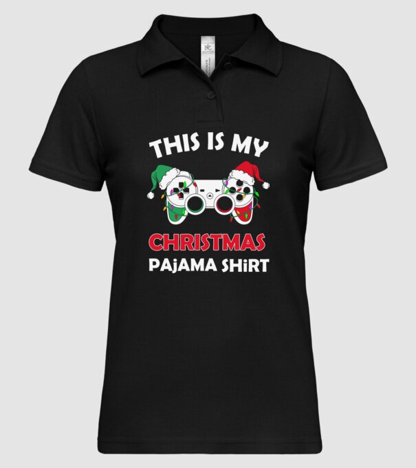 This is my christmas pajama model negru pe tricou