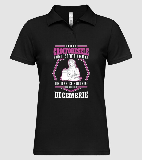 Toate croitoresele decembrie model negru pe tricou
