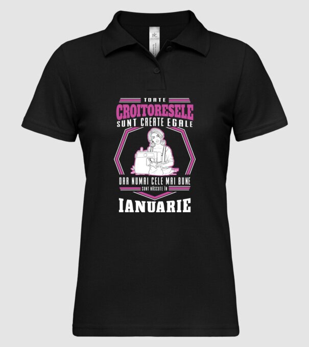 Toate croitoresele ianuarie model negru pe tricou