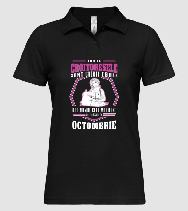 Toate croitoresele octombrie model negru pe tricou