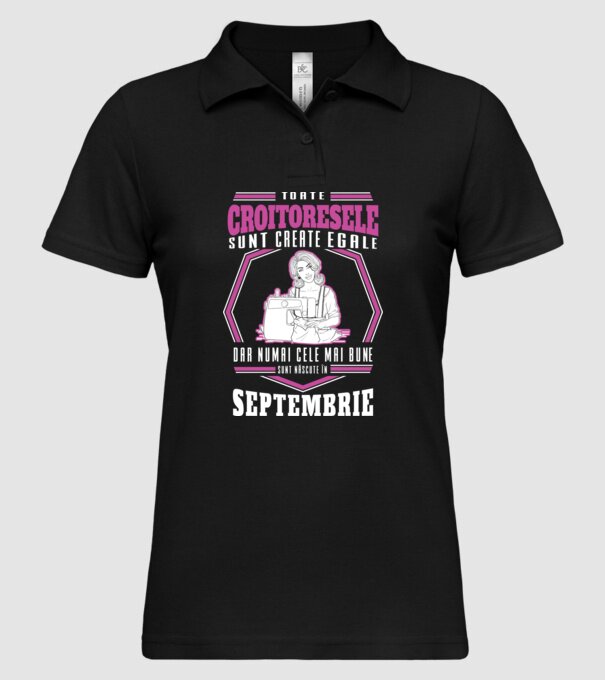 Toate croitoresele septembrie model negru pe tricou