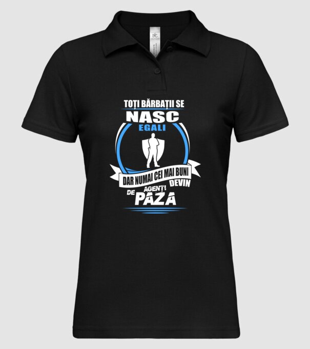 Toți bărbații se nasc egali agenți de pază model negru pe tricou