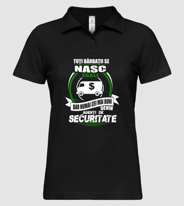 Toți bărbații se nasc egali agenți de securitate model negru pe tricou