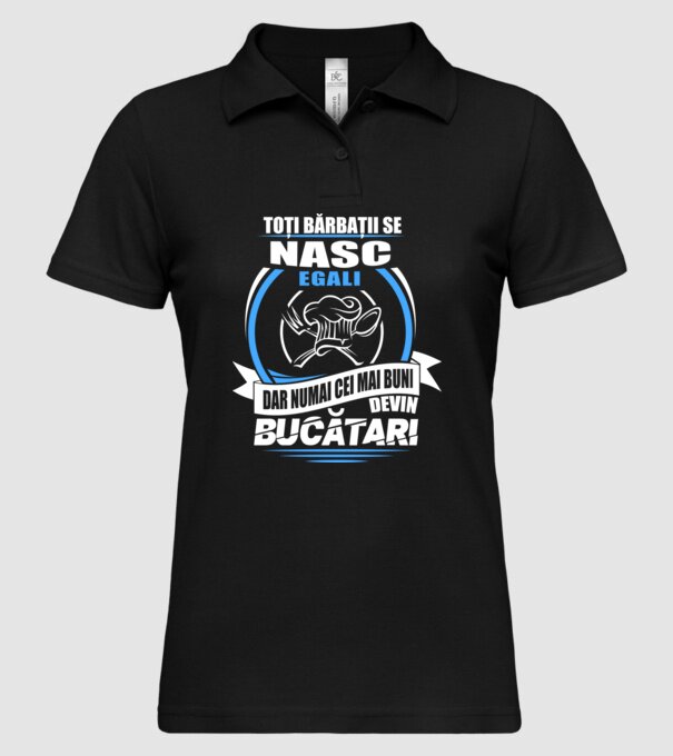 Toți bărbații se nasc egali bucătari model negru pe tricou